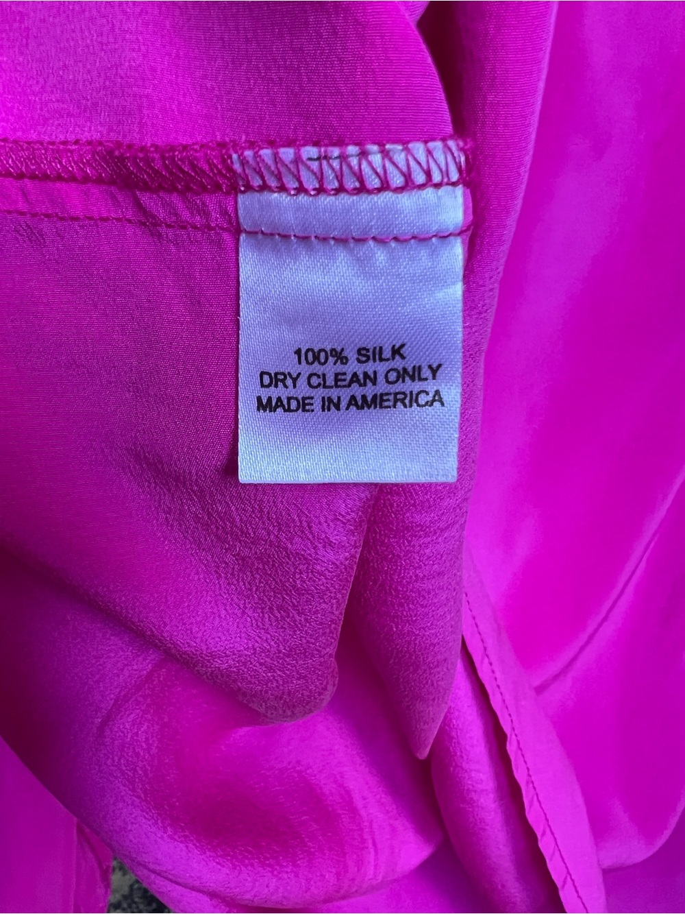 Amanda Uprichard Colorblock Silk Tie Magenta Blouse with Red and Plum Panels - Picture 4 of 5